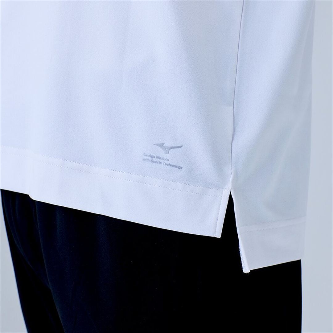 ハイストレッチ クルーネック長袖シャツ（ワイドシルエット） ホワイト XL