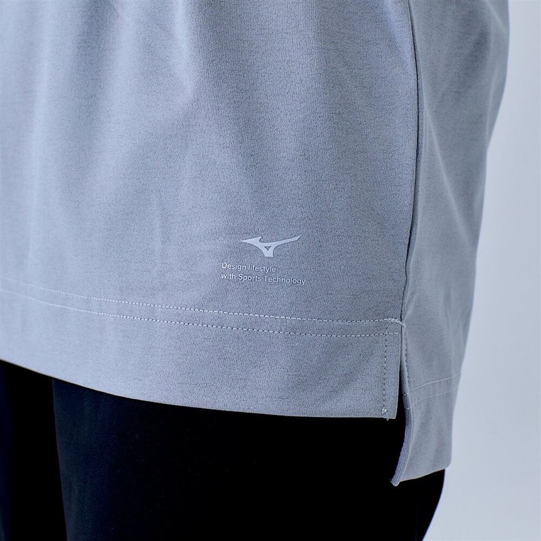ハイストレッチ クルーネック長袖シャツ（ワイドシルエット） グレー XL