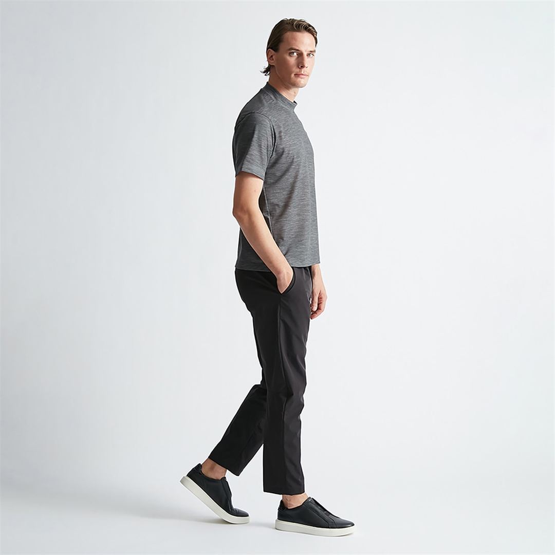 【AOURE】ミズノダイナモーションフィット モックネックTEEショートスリーブ チャコール XL