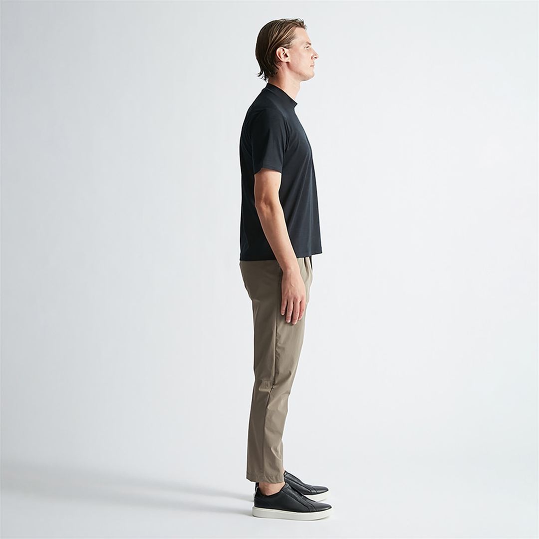 【AOURE】ミズノダイナモーションフィット モックネックTEEショートスリーブ ブラック XL