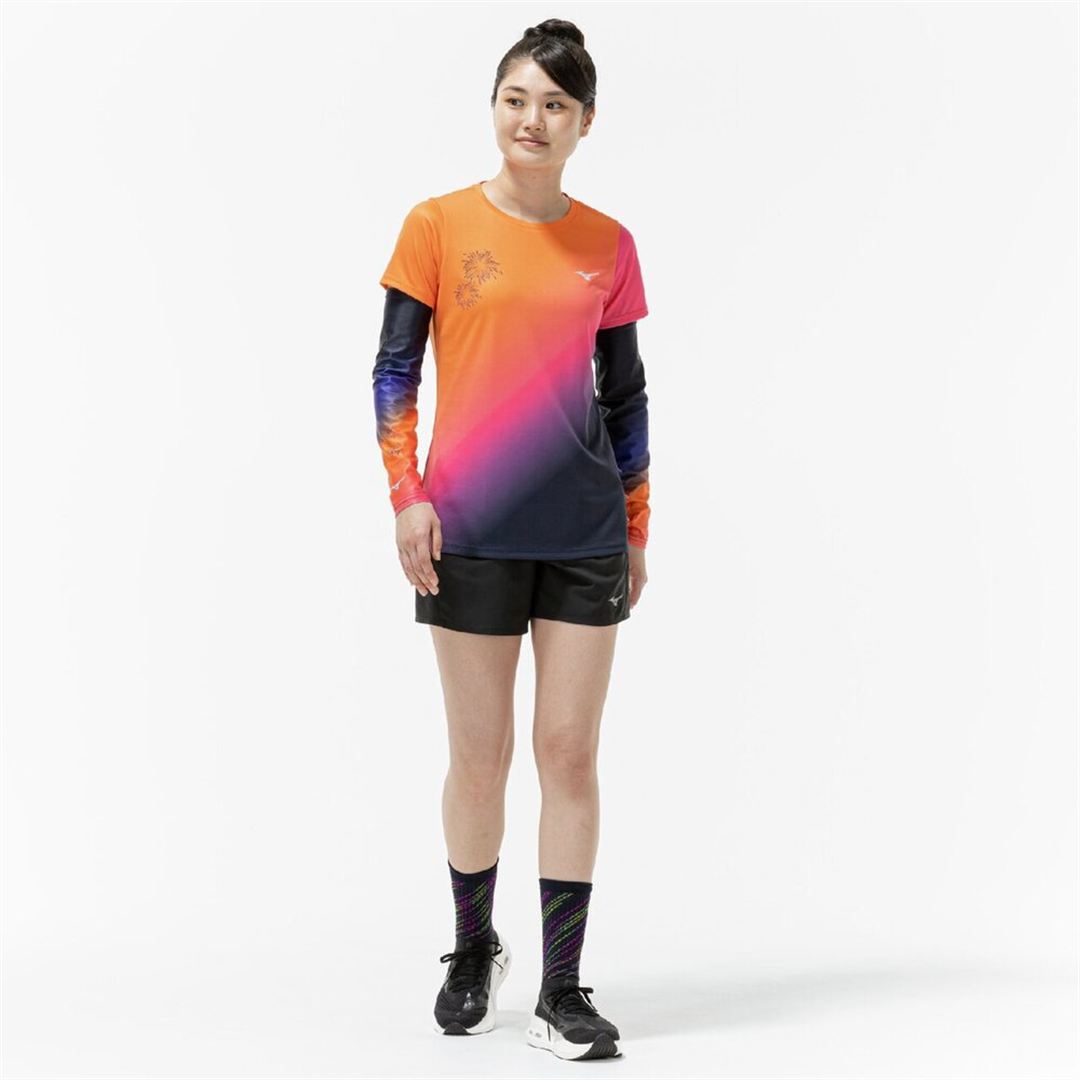 クイックドライ グラフィック Tシャツ ユウヤケ S