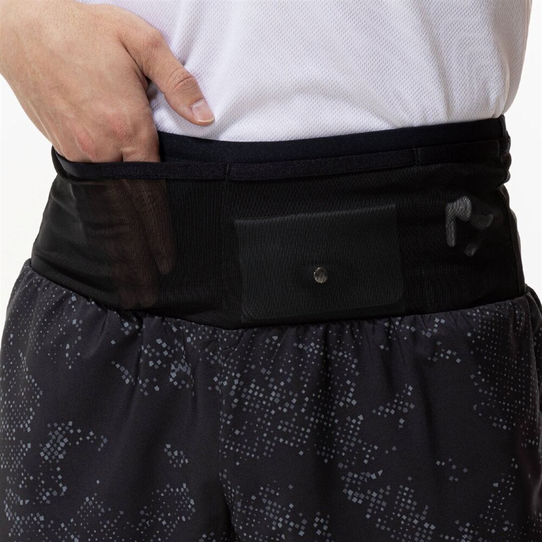 ランニング マルチポケットパンツ グラフィック6インチ ブラック XL