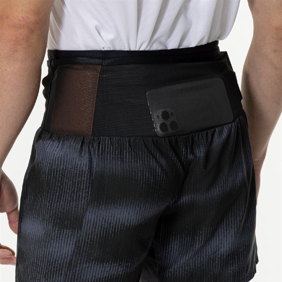 ランニング マルチポケットパンツ グラフィック6インチ ブラック XL
