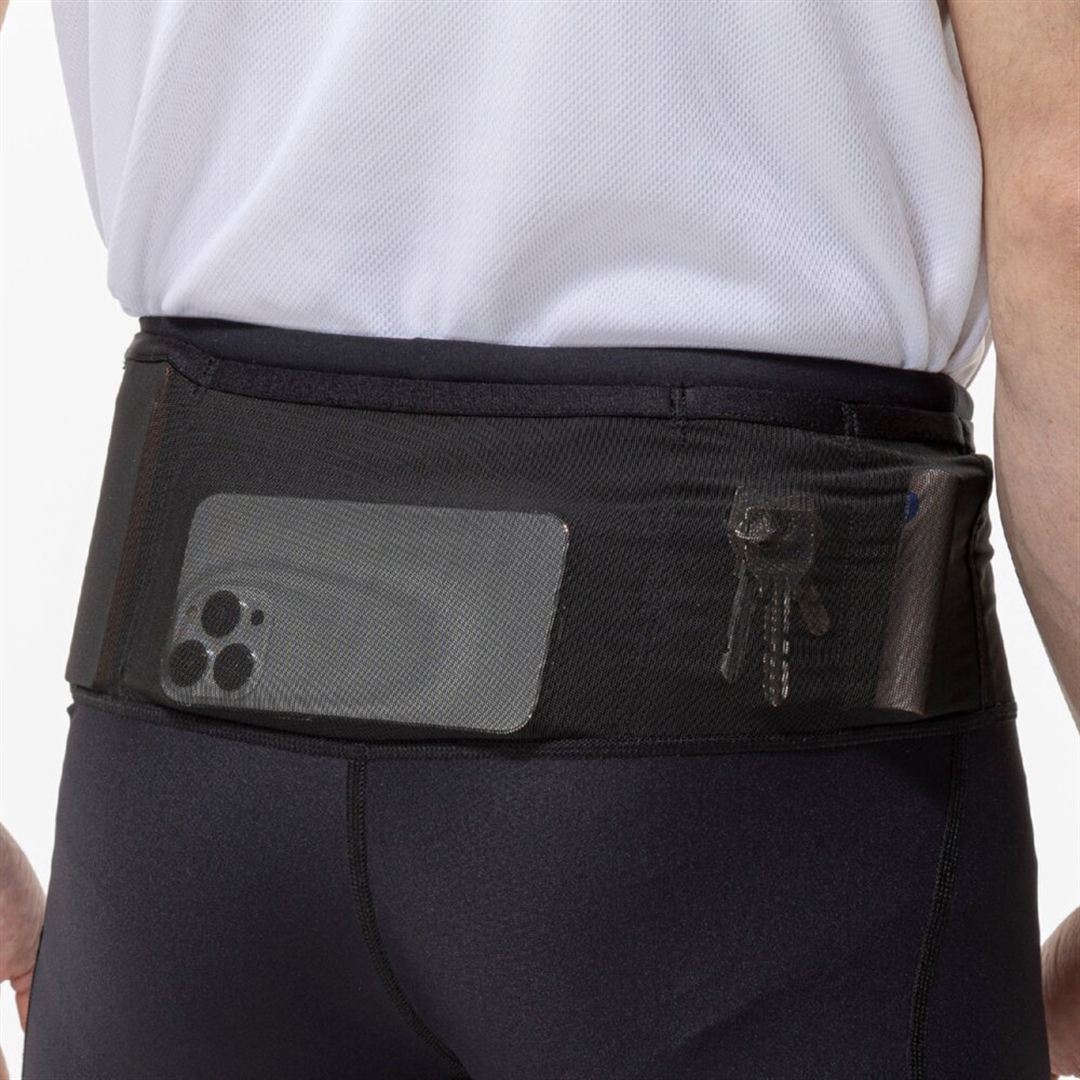 ランニングマルチポケットロングタイツ ブラック XL