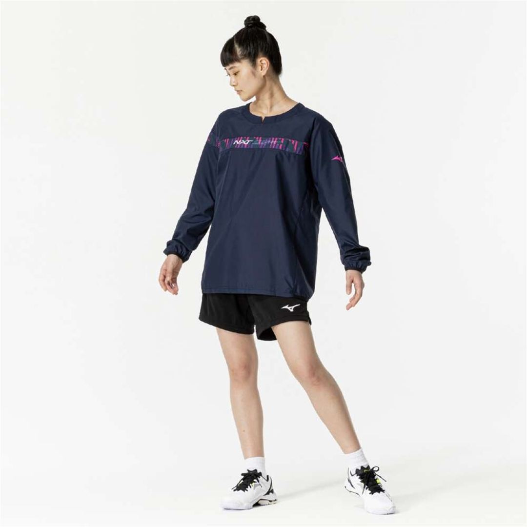 N-XTウインドブレーカージャケット(長袖)(バレーボール) ドレスネイビー×マゼンタ S
