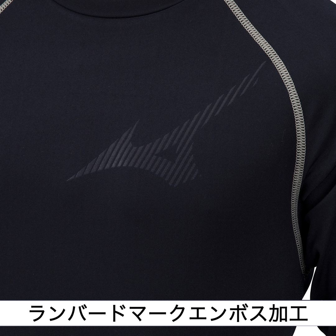 裏起毛アンダー(ローネック／長袖／野球) ブラック 160