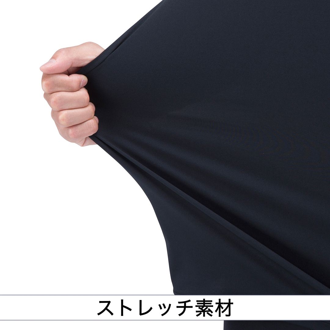 ローネック／長袖(野球／抗菌防臭／防汚) ブラック XO