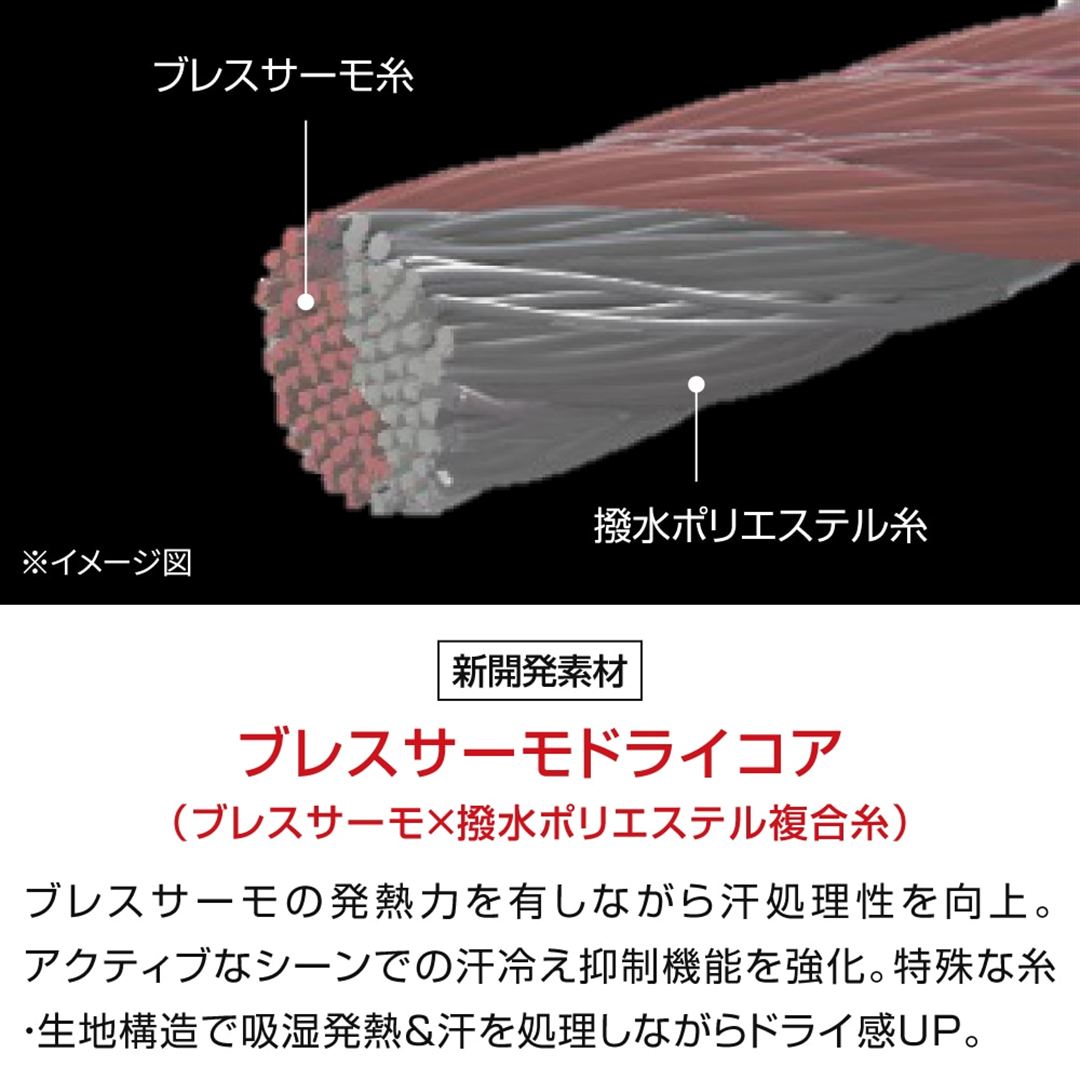 【ミズノプロ／吸湿発熱】ブレスサーモアンダーシャツ(ローネック／長袖) ネイビー 2XO
