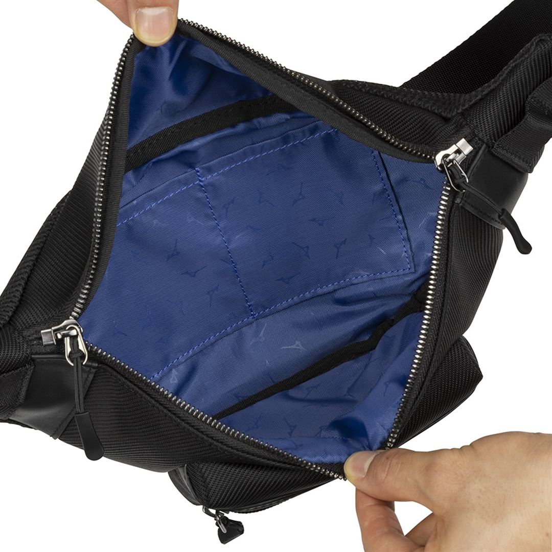 【ミズノ直営限定】グラブレザーウエストバッグ(1L) ブラック