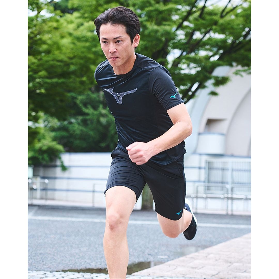 【汗処理／通気／軽量】ドライエアロフローライトハーフパンツ ブラック S