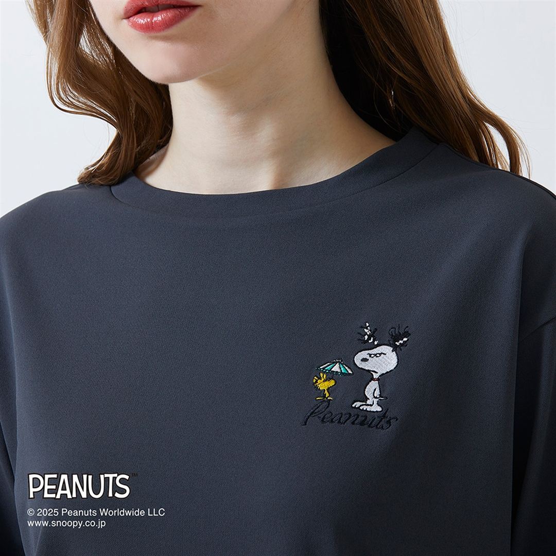 【PEANUTS】アンチスウェット 長袖Tシャツ アイスバーググリーン XS