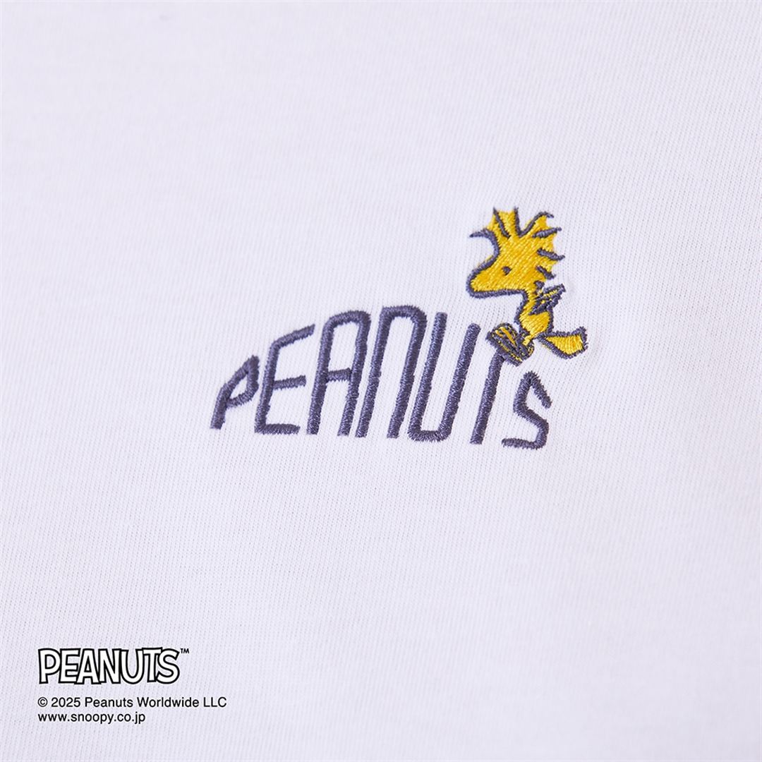 【PEANUTS】クイックドライコットン長袖Tシャツ ホワイト XS