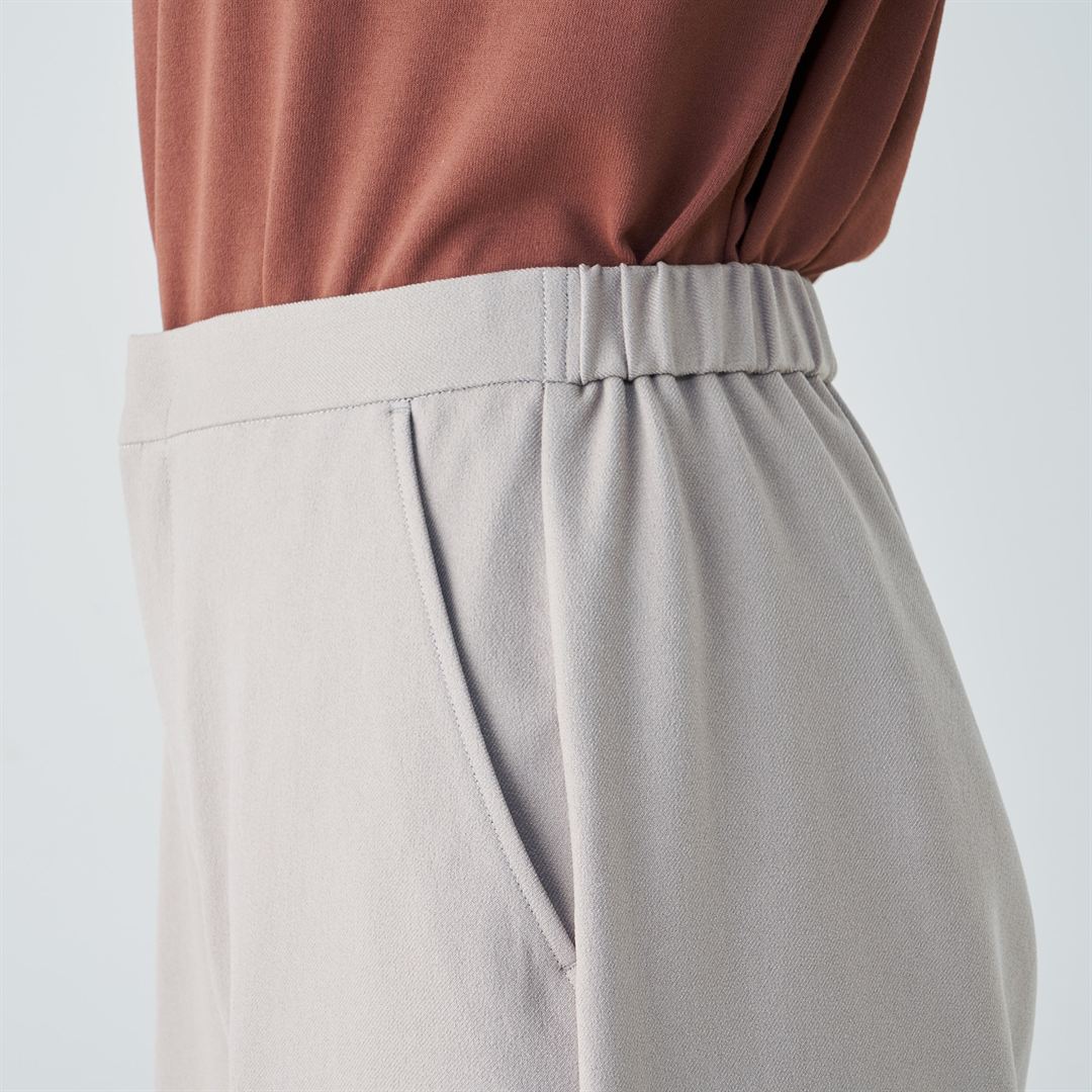 【ミズノ直営限定】ウールタッチストレートワイドパンツ モカベージュ S