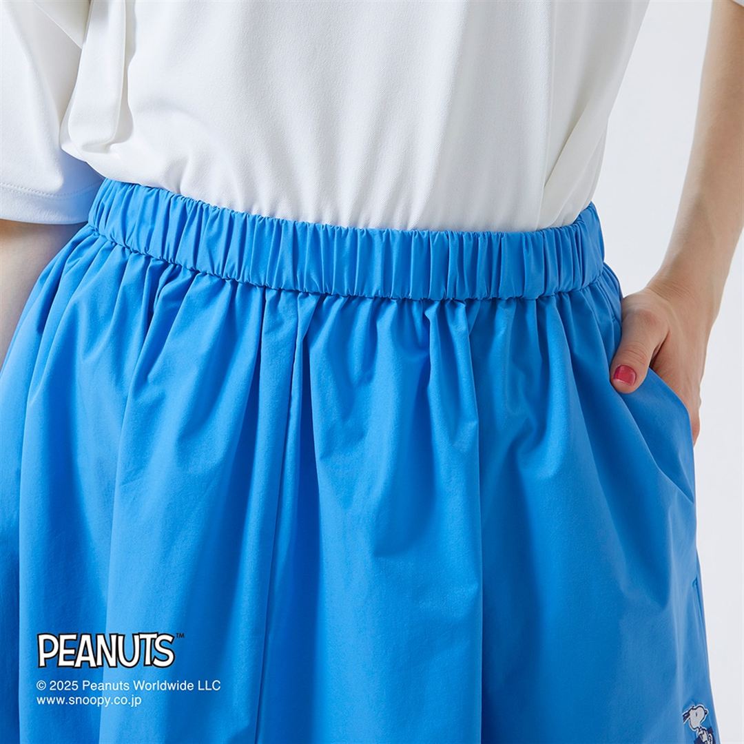 【PEANUTS】ウォーターリパレントストレッチプリーツスカート ブラック M