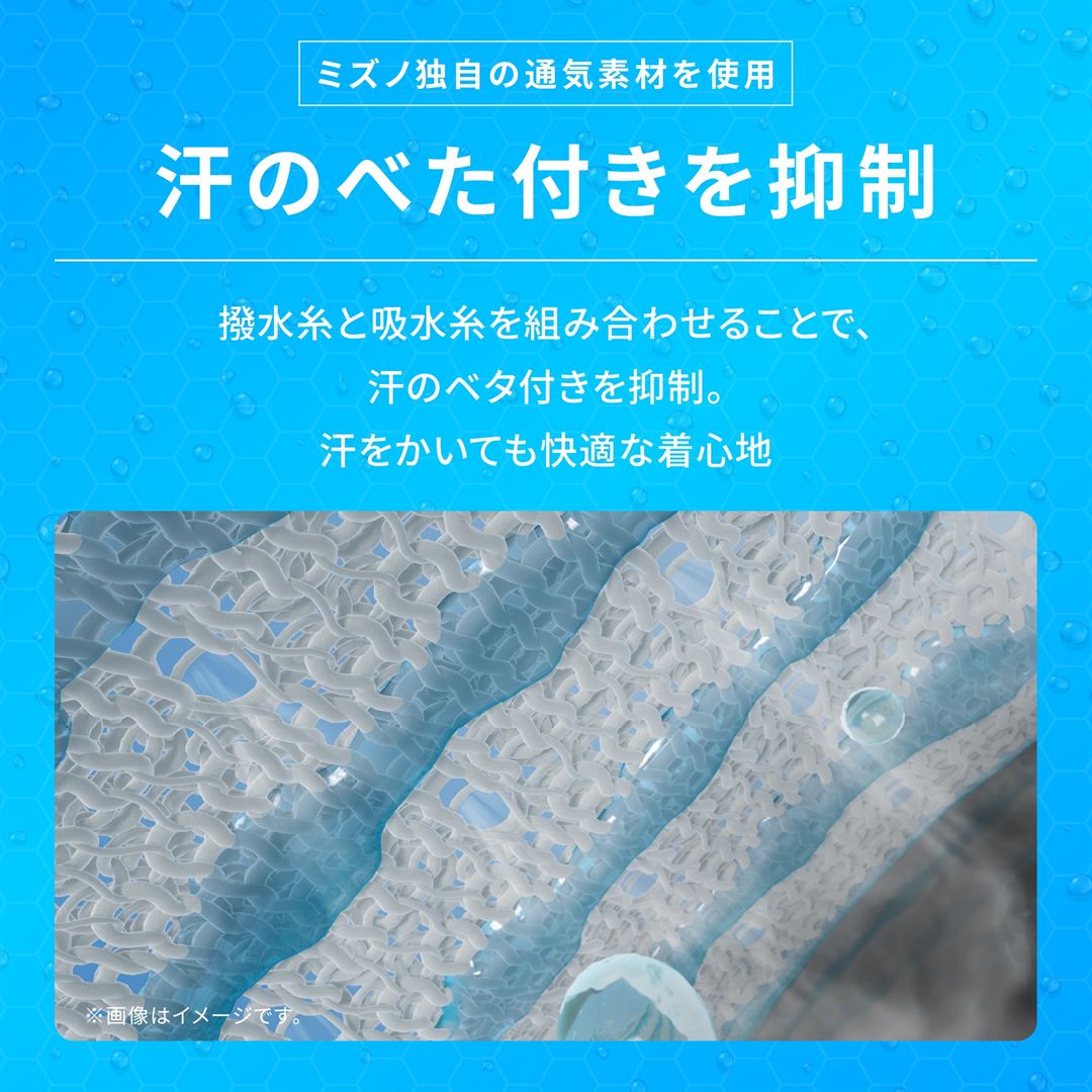 【汗処理／通気】ミズノプレミアクールインナー ドライエアロフロー Vネックノースリーブシャツ(汗パッド付) ホワイト M