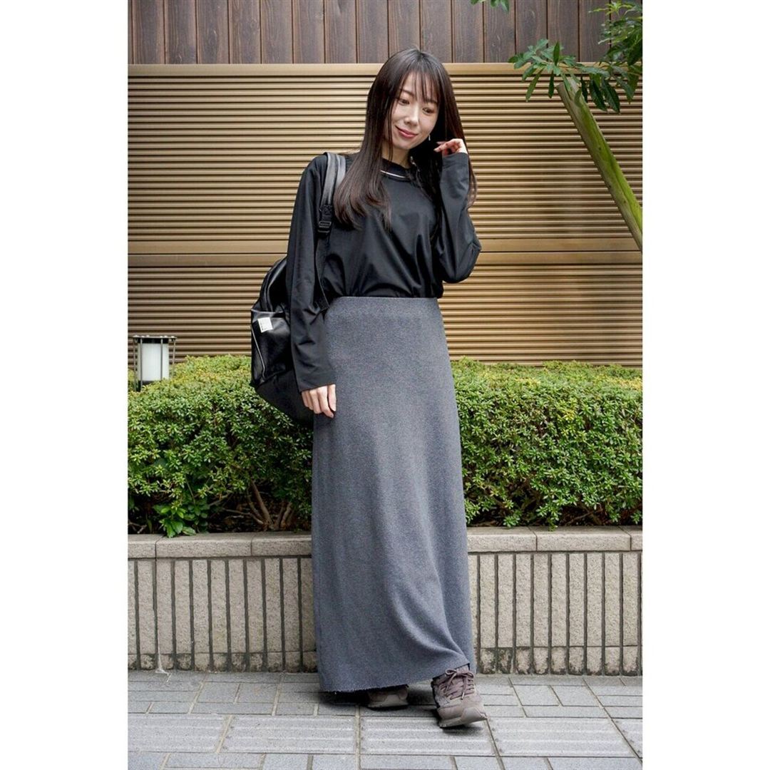 ハイストレッチ クルーネック長袖シャツ（ワイドシルエット） ホワイト XL