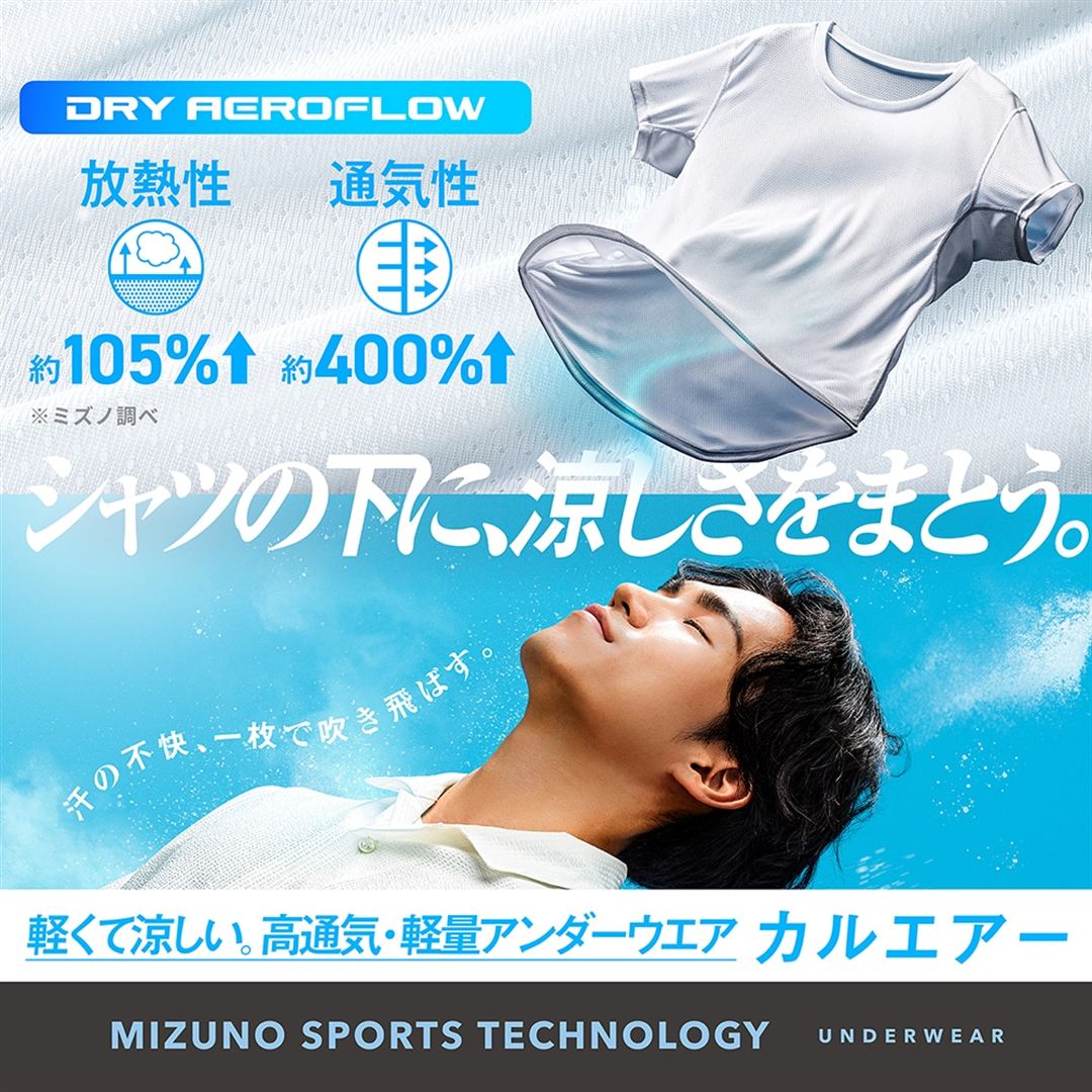 【汗処理／通気】カルエアーアンダーボクサーパンツ(前開き) ベイパーシルバー M