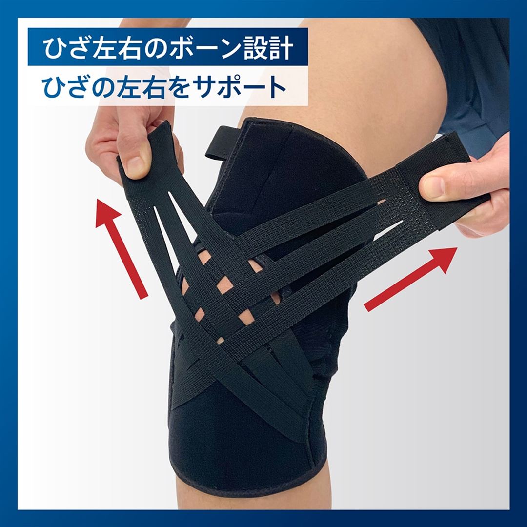 ぐっと締めて抑える膝サポーター ブラック S