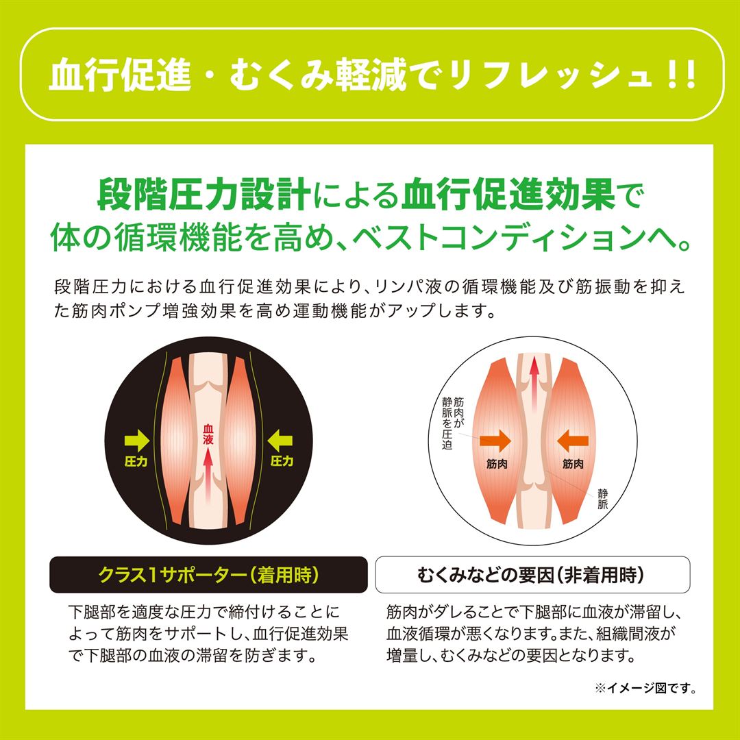 クラス1サポーターふくらはぎ用（2枚入り） ブラック M