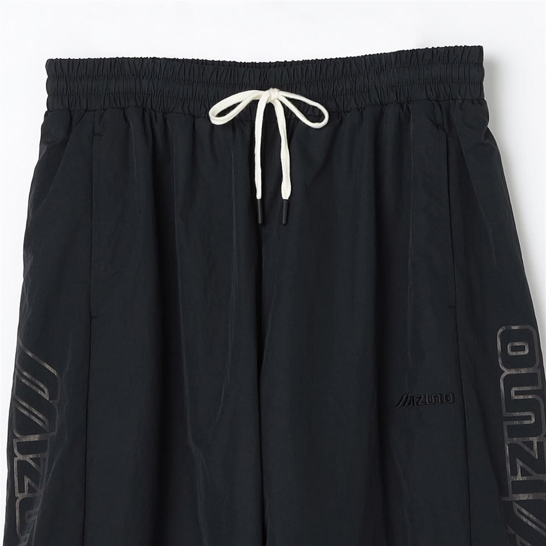 シャンブレーワッシャートラックパンツ ブラック×ディープグリーン S