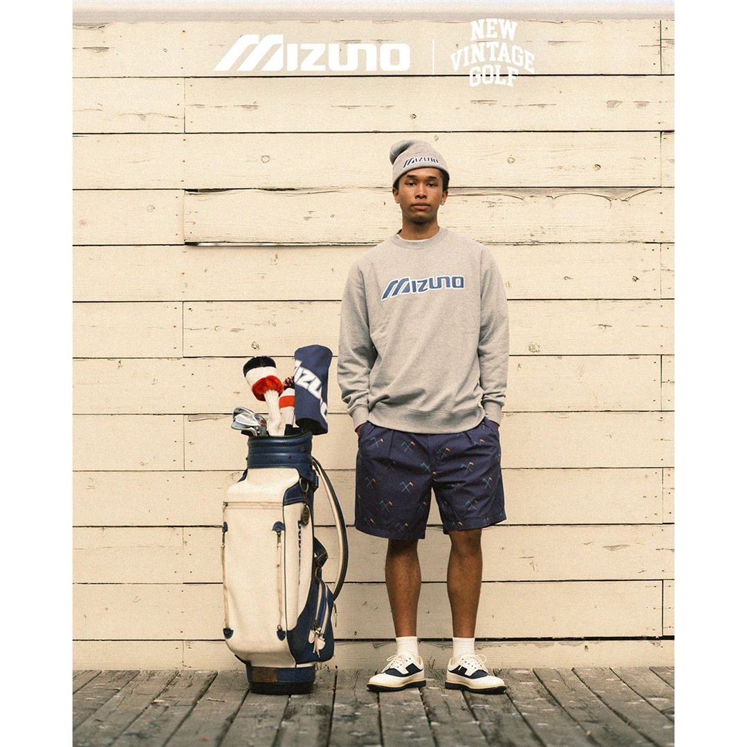 NEW VINTAGE GOLF MIZUNOロゴクルーネックスウェット グレー S