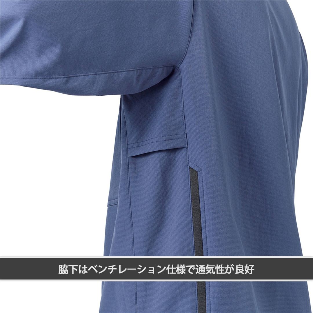【ミズノ公式オンライン限定】ストレッチ前開き長袖シャツ ブルー M