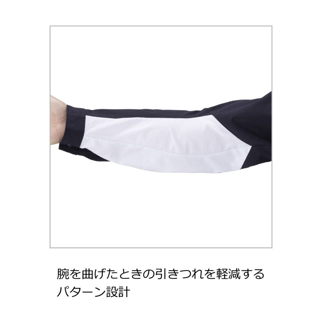 ワークジャケット ストレッチ(ネーム刺繍対応／制電) ベイパーシルバー×M.チャコール XS