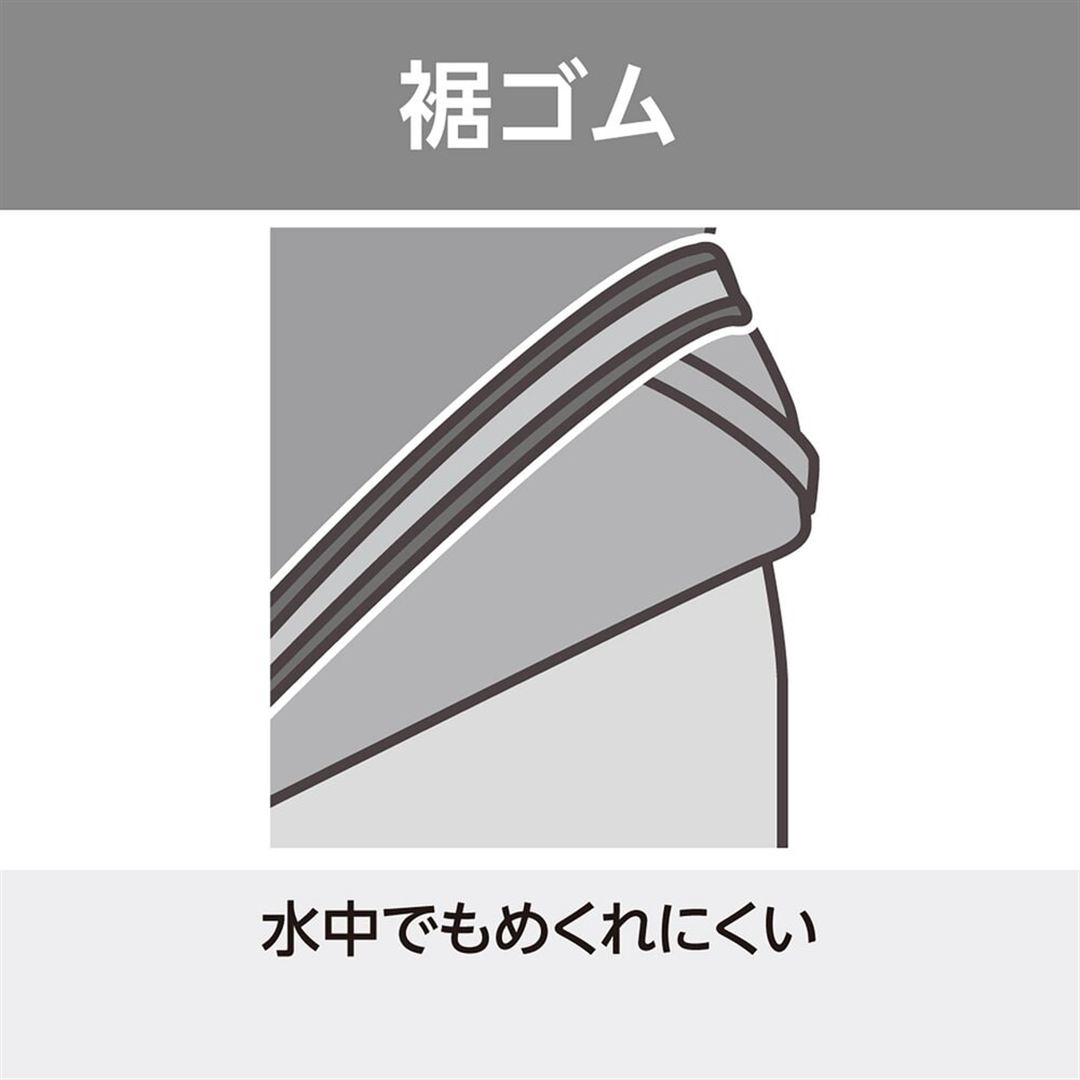 アクアフィットネス用トップス(めくれにくい裾ゴム付) カーキ M