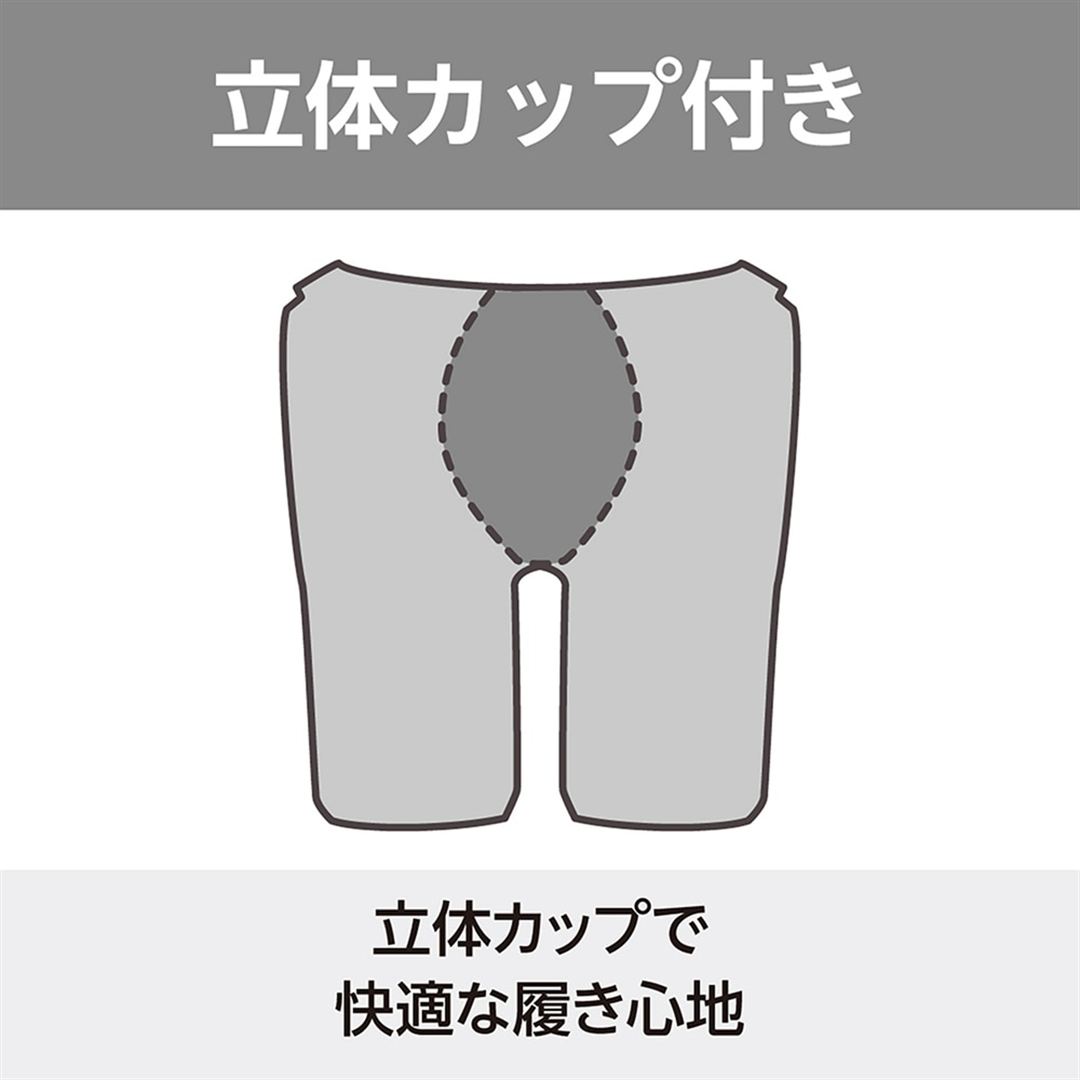 【ふんわりライト】アクアフィットネス用ハーフスパッツ(立体カップ付) ブラック×グリーン M