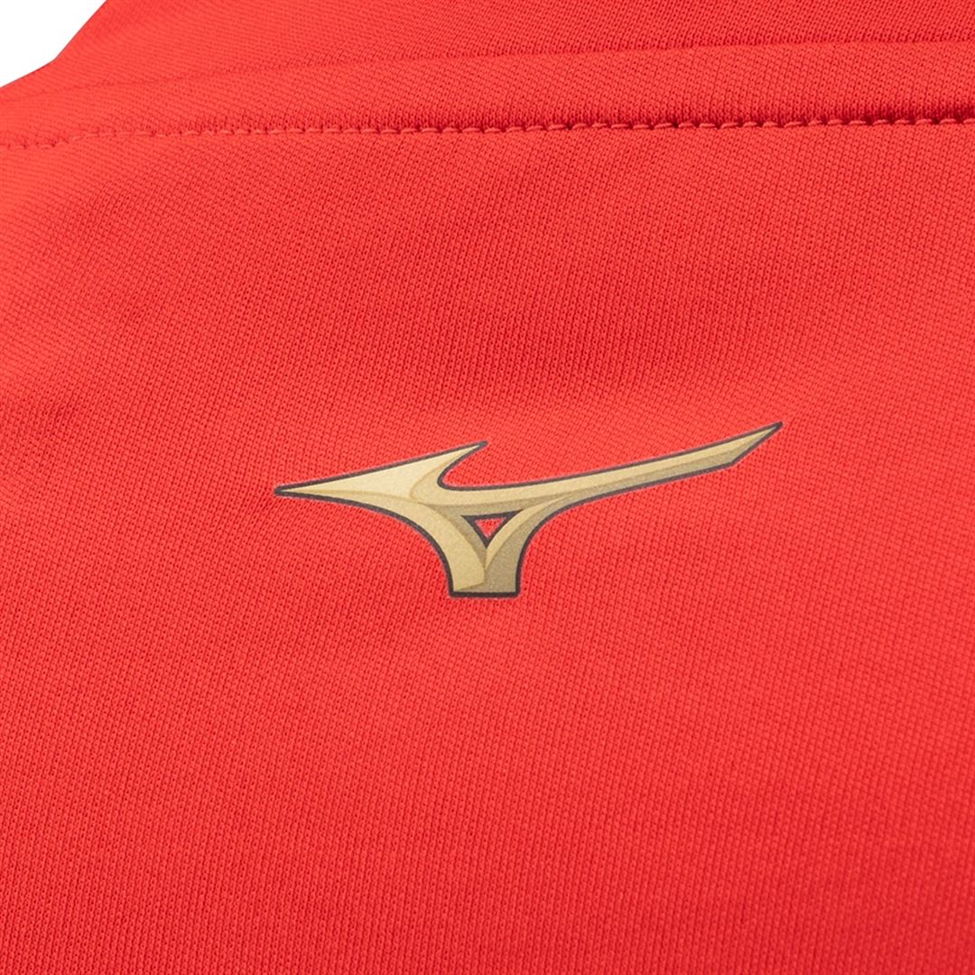 【ミズノプロ】グラフィックロングTシャツ チャイニーズレッド 2XO