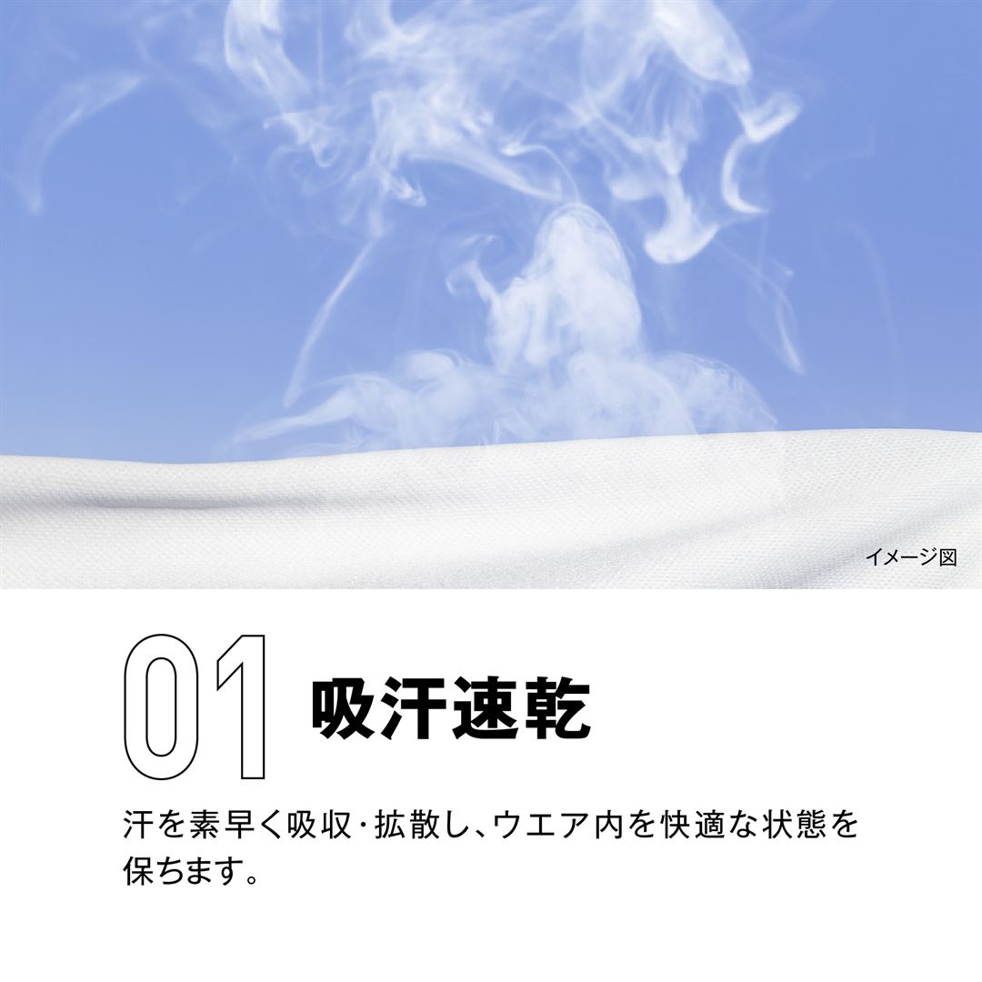 ナビドライTシャツ(長袖／切替) ブラック×ホワイト S