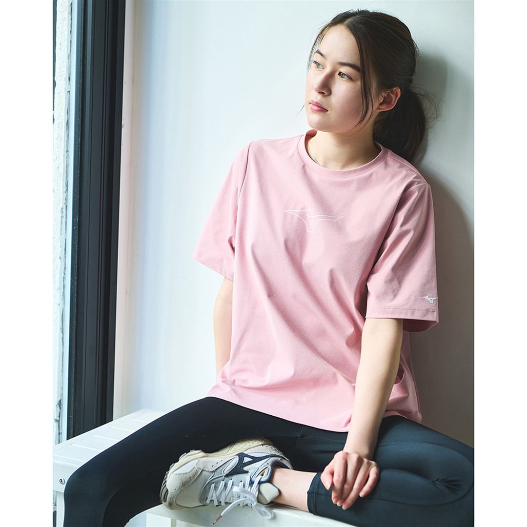 ソフトドライグラフィックTシャツ(ワイドシルエット) アクアグリーン S