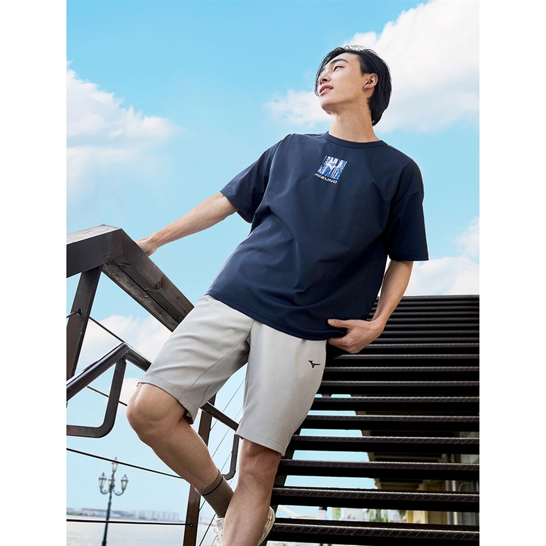 ストレッチハーフパンツ ダークグレー杢 S