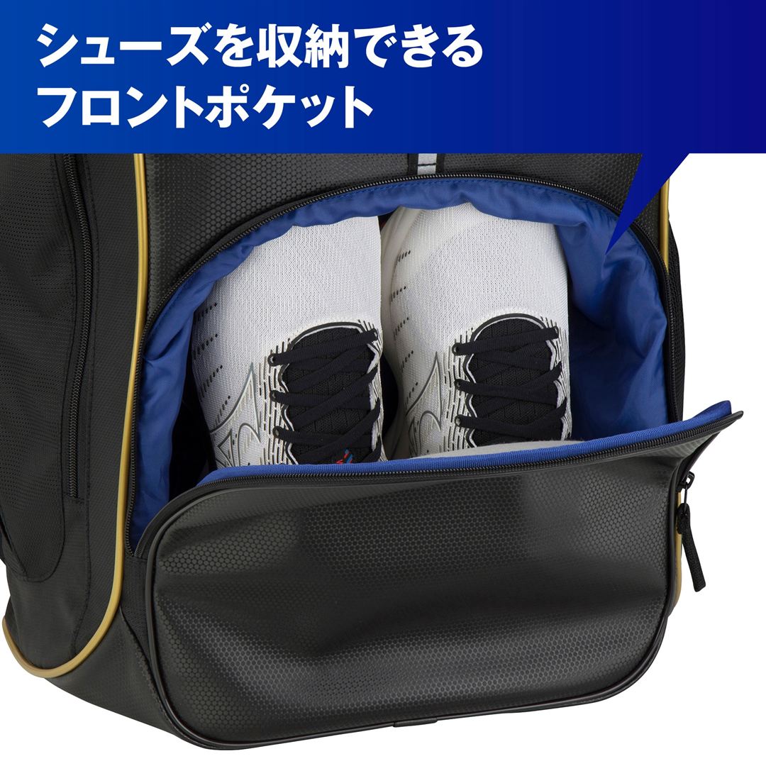 チームバックパック PCポケット付き(40L) ブラックｘゴールド