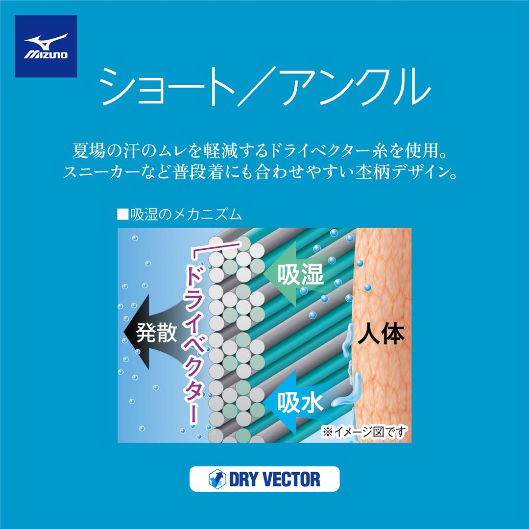 ドライベクターアンクルソックス ブラック 22-24