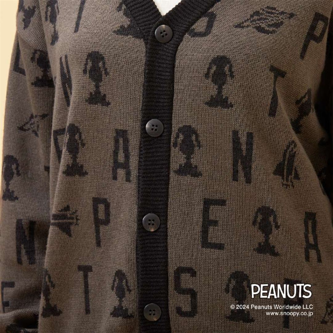 【PEANUTS／吸湿発熱】ブレスサーモ ニットカーディガン ベージュ XS