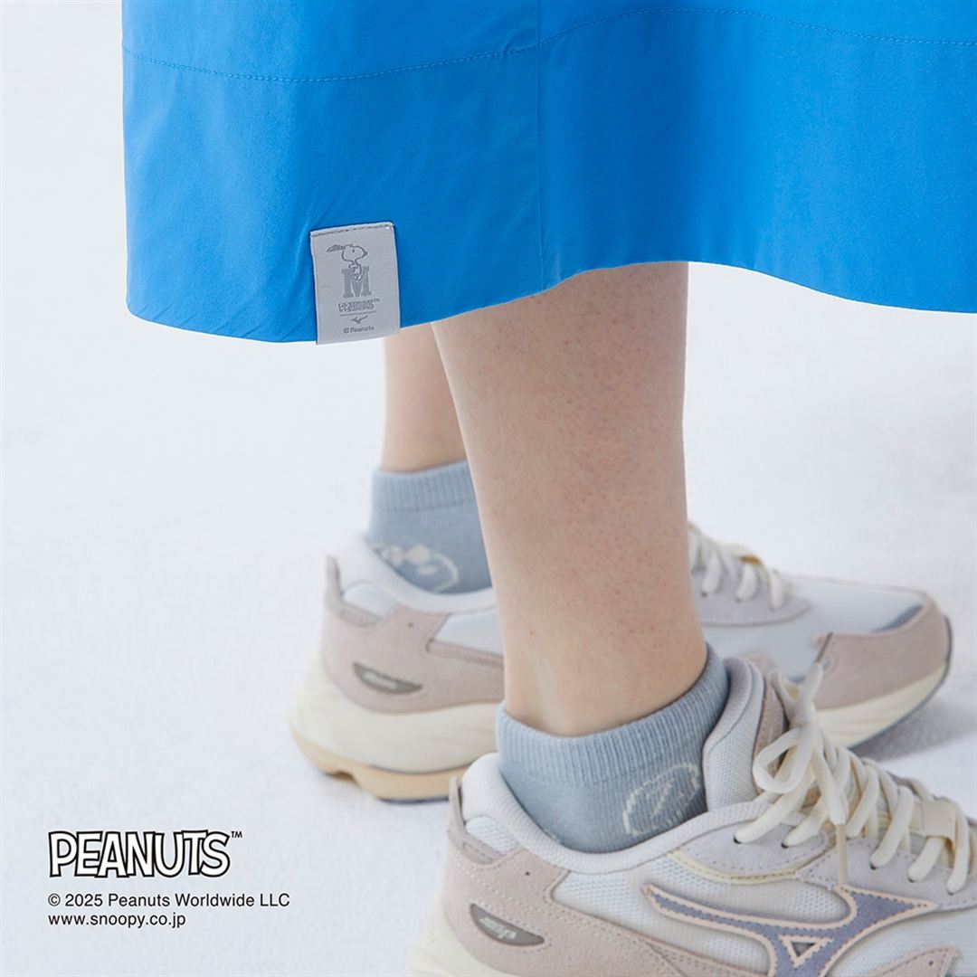 【PEANUTS】ウォーターリパレントストレッチプリーツスカート ブラック M
