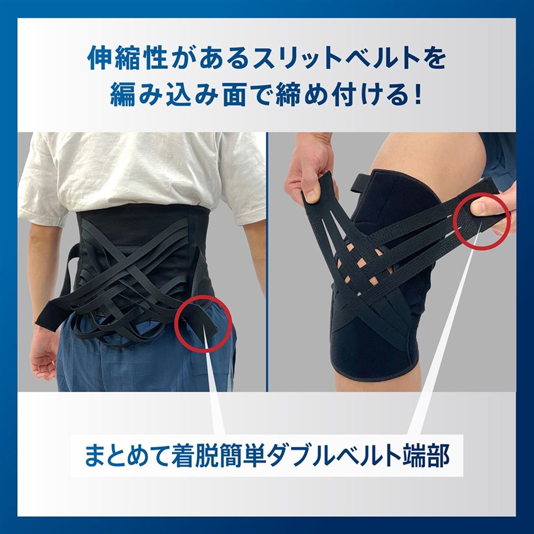 ぐっと締めて抑える膝サポーター ブラック S