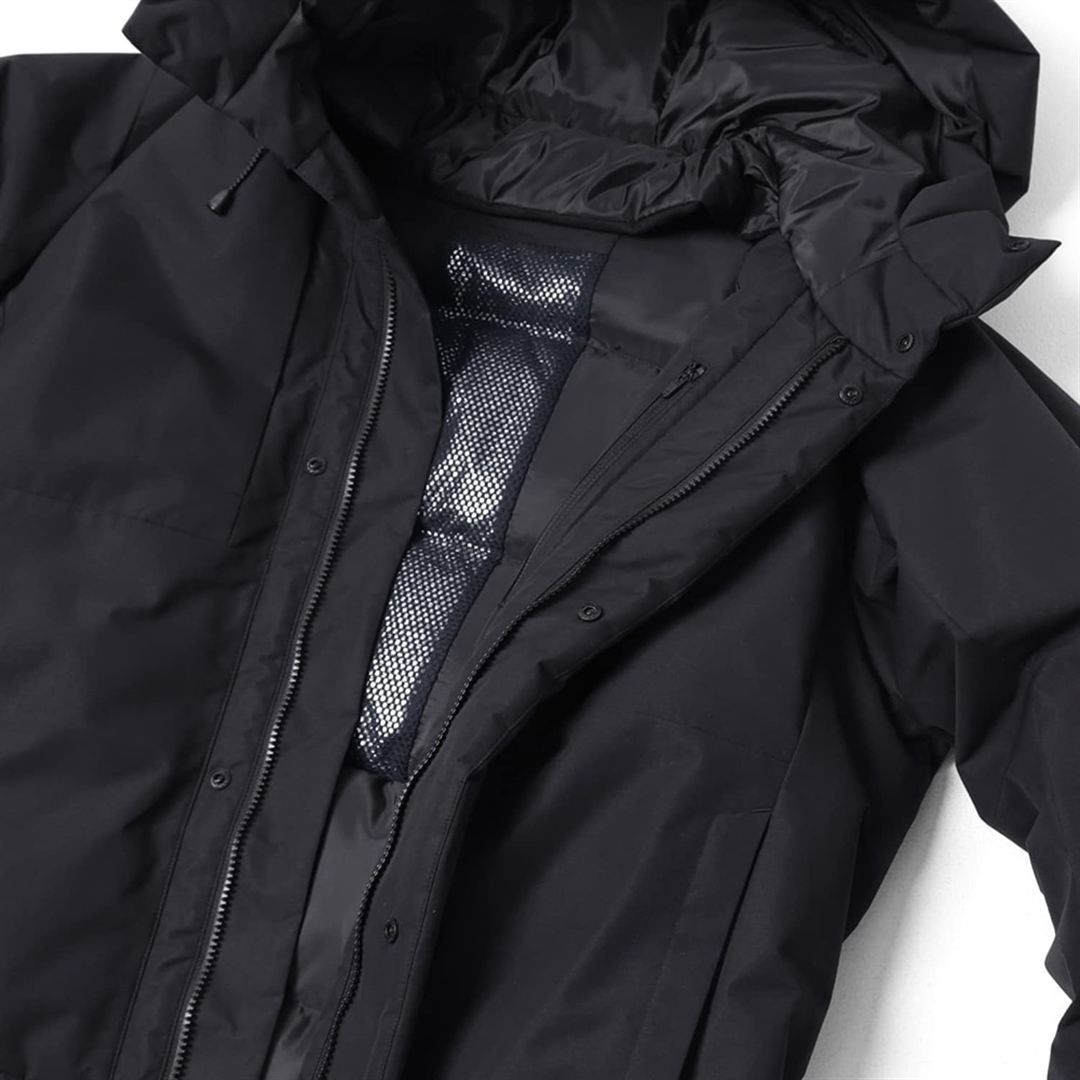 【EKAL／吸湿発熱】GORE-TEX WINDSTOPPERトラックダウンジャケット グラファイトグレー S