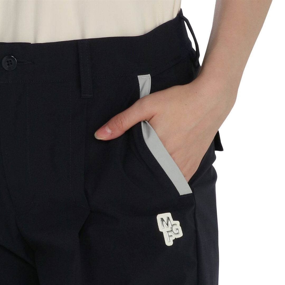 【MGFコレクション】ウォーターリパレントストレッチハーフパンツ ブラック S