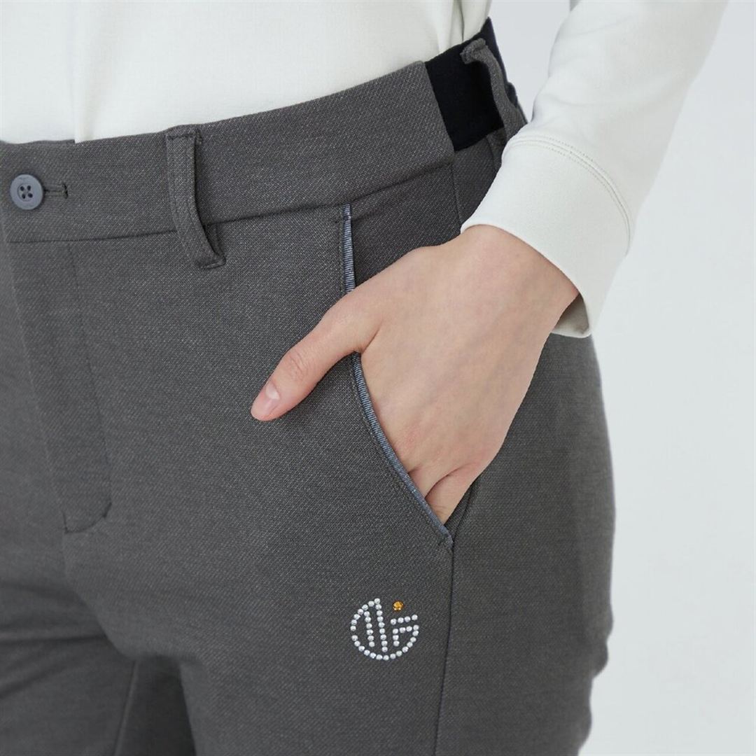 【MGFコレクション】ニットカルゼロングパンツ ブラック S