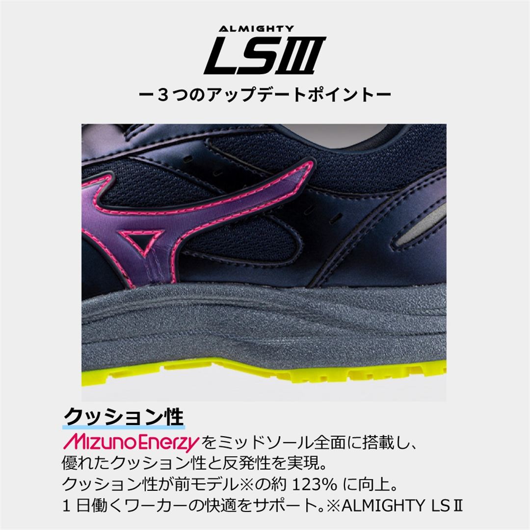 オールマイティLSIII 53L BOA(ダイヤル／ローカット) ネイビー×サイバーピンク×イエロー 29.0