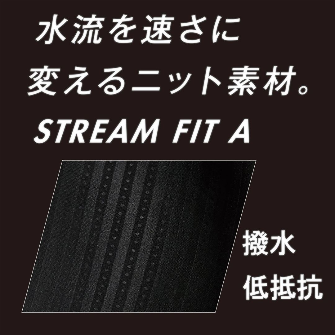 【STREAM ACE】競泳用ハーフスーツ(マスターズバック) ブラック×ライトブルー×ネオミント S
