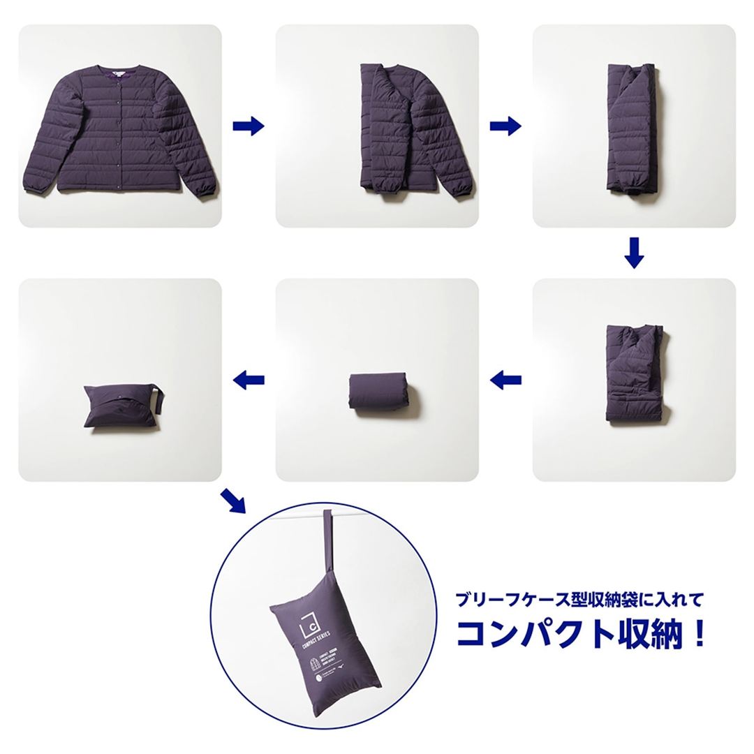 【吸湿発熱】ブレスサーモコンパクトダウンジャケット ブラック XL