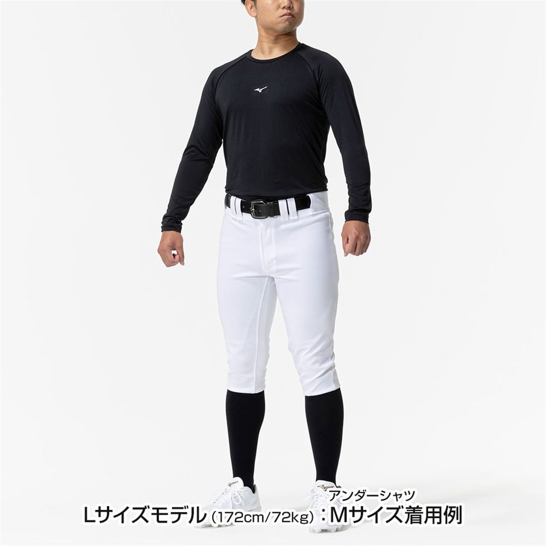 ローネック／長袖(野球／抗菌防臭／防汚) ブラック XO