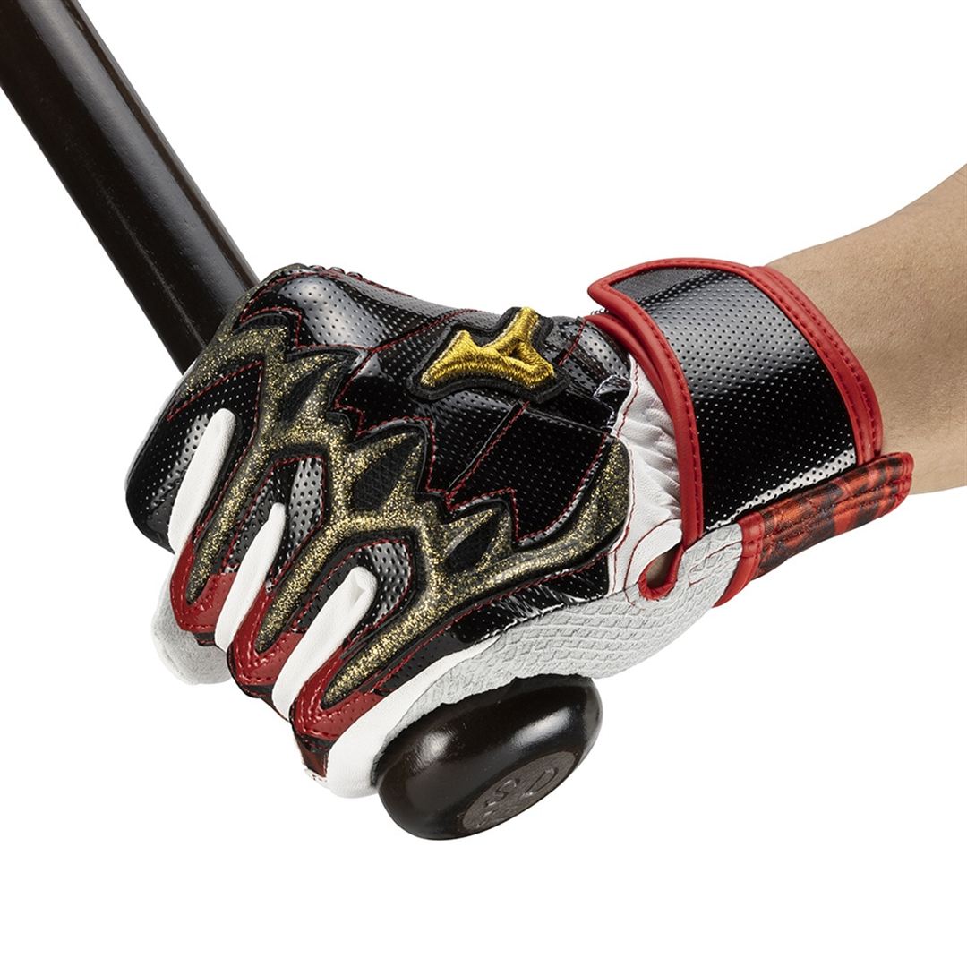 【ミズノ直営限定／ミズノプロ】シリコンパワーアークLI【両手用】 ブラック×レッド×シルバー 24