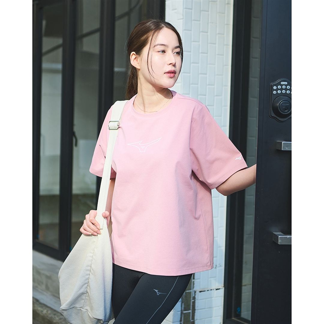 ソフトドライグラフィックTシャツ(ワイドシルエット) アクアグリーン S