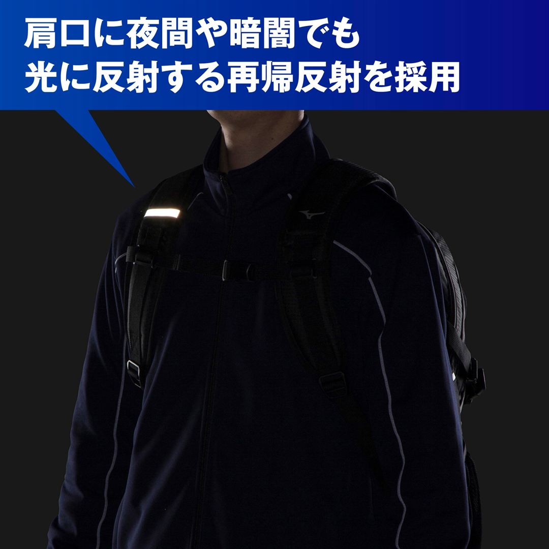 PCポケット付きチームバックパック(30L) ブラック