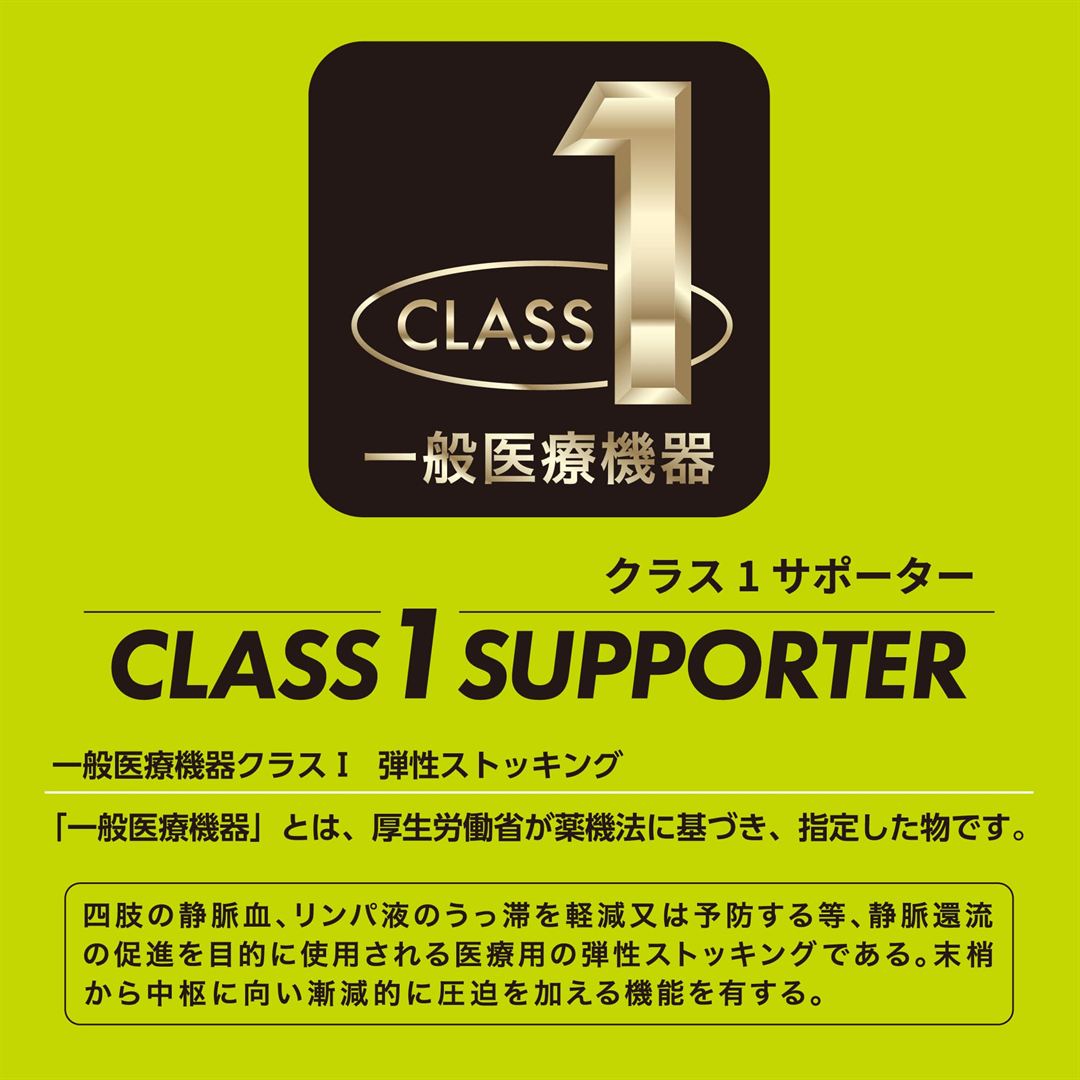 クラス1サポーターソックス（2枚入り） ブラック M