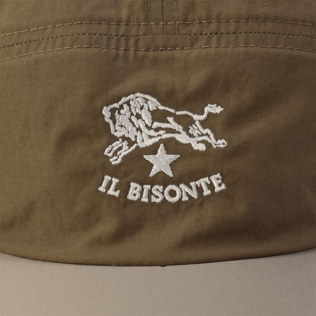 【IL BISONTE】GORE-TEXキャップ(ゴアテックス／防水) モスグリーン×サンドベージュ 56-60